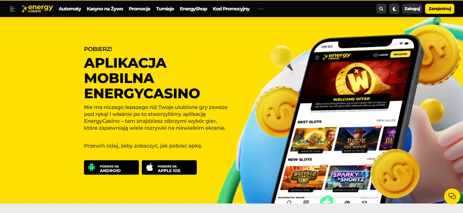 EnergyCasino aplikacja i wersja mobilna – Android i iOS