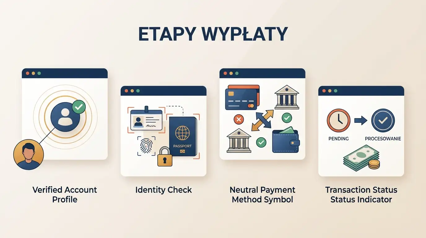 Neutralna checklista wypłaty: konto, KYC, metoda płatności i status