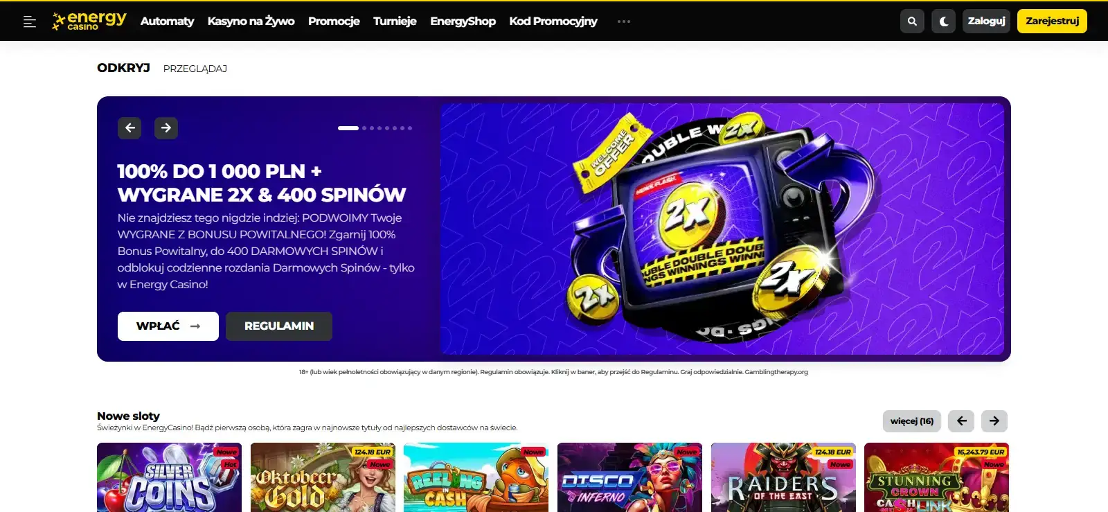 Polska wersja strony EnergyCasino